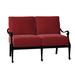 Woodard Wiltshire Loveseat w/ Cushions Metal/Sunbrella® Fabric Included in Red/Gray | 35.3 H x 49.3 W x 30 D in | Outdoor Furniture | Wayfair