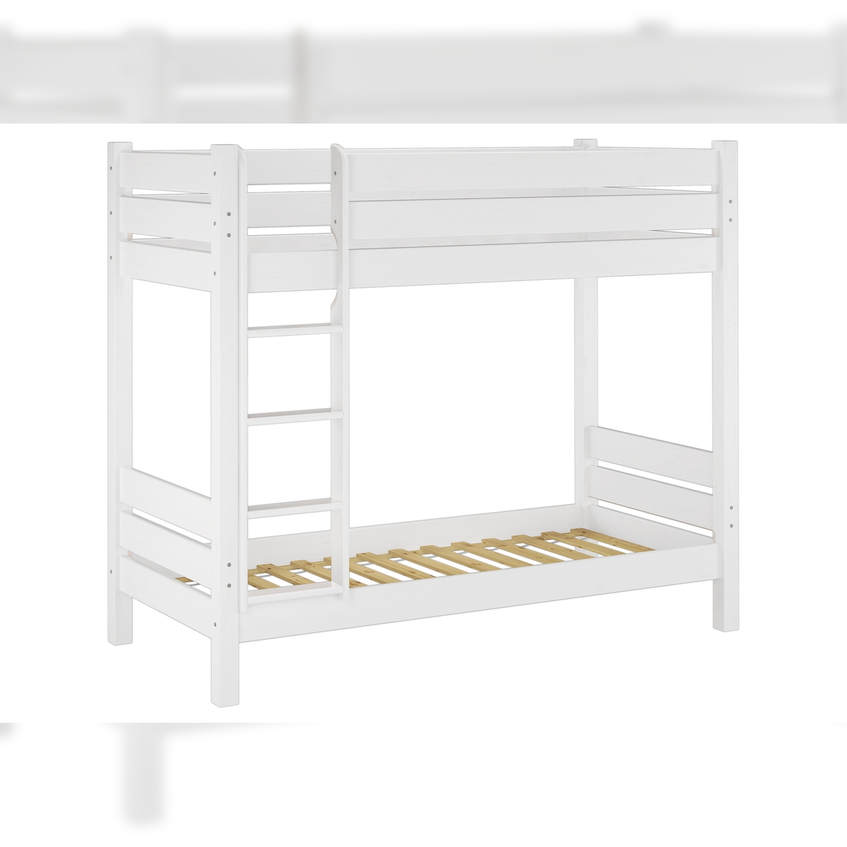 Erst-Holz Etagenbett für Erwachsene weiß 100x200 cm, Nische 100 cm, mit 2 Rollroste 60.16-10W Image