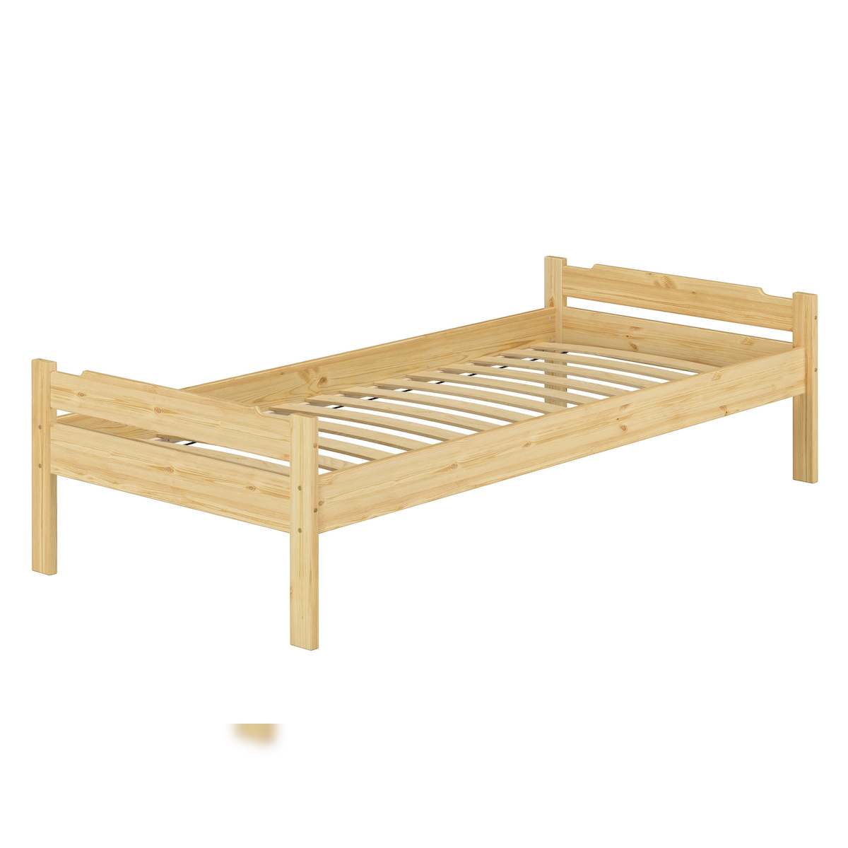 Erst-Holz Bett Kiefer massiv 90x200 Einzelbett Singlebett Massivholz Zubehör wählbar V-60.31-09 Federleisten Image