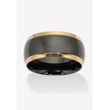 Stainless Steel Black and Gold Ion Plated Wedding Band Ring by PalmBeach Jewelry in Stainless Steel (Size 10)