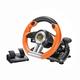 PXN V3 Pro Gaming Steering Wheel with Pedals - 180° Racing Wheel with Vibration Feedback, Steering Wheel for PC, PS3, PS4, and Switch -Orange