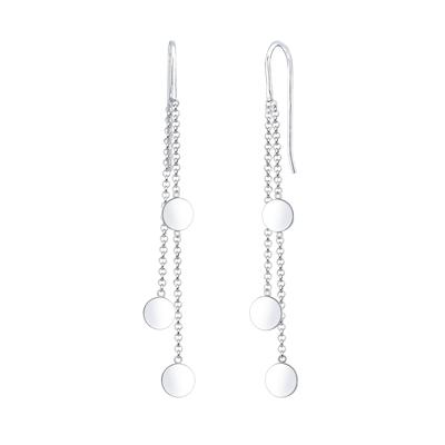 Elli - Ohrhänger Geo Kreis Plättchen Trend 925er Silber Ohrringe 1 ct Damen