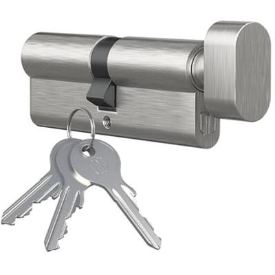 Knopfzylinder Türschloss Profilzylinder mit Knopf vernickelt 25mmx35mm Image