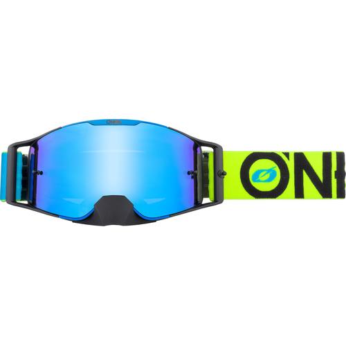 Oneal B-30 Bold Motocross Brille, blau-gelb