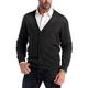 Kallspin Men's Cardigan Sweater Cashmere Wool Blend V Neck Buttons Cardigan with Pockets(Charcoal,3X-Large)