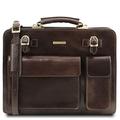 Tuscany Leather Venezia Leather briefcase 2 compartments Dark Brown