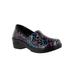 Wide Width Women's Laurie Slip-On by Easy Street in Black Multi Hearts Patent (Size 9 1/2 W)