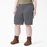 Dickies Women's Plus Relaxed Fit Cargo Shorts, 11" - Graphite Gray Size 22W (FRW888)