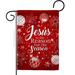Breeze Decor Jesus Is the Reason Impressions Decorative 2-Sided Polyester 19 x 13 in. Garden Flag in Red | 18.5 H x 13 W in | Wayfair