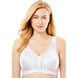 Plus Size Women's Playtex® 18 Hour Front-Close Wireless Bra with Flex Back 4695 by Playtex in White (Size 44 C)