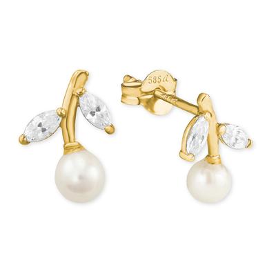 amor Ohrstecker Gold Weiss Damen Image
