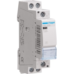 Hager Installationsschütz, 25A, 230V/AC, 230V/AC/DC, 2S, 1900W/AGL, 950VA/LL, 1TE Image