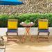 Breakwater Bay Milbourn 3 Piece Seating Group w/ Cushions, Wood in Blue | Outdoor Furniture | Wayfair 950C43863FD84B5B8C8DCC6FE80B7190