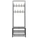 Gracie Oaks Clothes Rack w/ Shoe Storage Coat Wardrobe Organizer Metal in Black | 71.85 H x 26.77 W x 12.6 D in | Wayfair