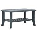 Gracie Oaks Bozek Outdoor Coffee Table End Table w/ Storage Shelf Side Couch Table Plastic Plastic in Gray/Brown | 18.11 H x 64 W x 23.62 D in | Wayfair