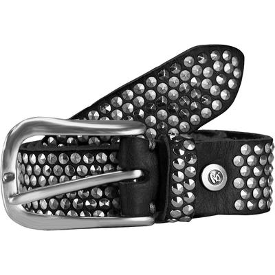 b.belt - Nietengürtel I Leder Gürtel 1 ct Schwarz Herren