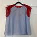 Anthropologie Tops | Anthropologie Striped Lace Shirt | Color: Blue/Red | Size: S