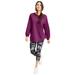 Plus Size Women's Blouson Sleeve Sweatshirt Tunic by ellos in Violet Plum (Size 26/28)