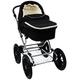 Friedrich Hugo PCS_NL-B2-2IN1-GC-R5-BLACK Natureline Uni, 2 in 1 Kombi Kinderwagen, Öko Nostalgie Kinderwagen, Edward Night Silver, silber