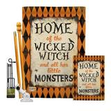 Breeze Decor Wicked Home - Impressions Decorative 2-Sided Polyester 40 x 28 in. Flag Set in Black | 40 H x 28 W x 4 D in | Wayfair