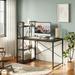 Trent Austin Design® Fortney Home Office Desks w/ Reversible Bookshelf, 47"/55"/63" Writing Desk Wood/Metal in Black | Wayfair