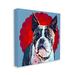 Stupell Industries Boston Terrier Dog Portrait Over Geometric Curved Pattern by Kim Curinga - Graphic Art Print on Canvas Canvas | Wayfair
