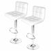 Orren Ellis Beckwith Swivel Adjustable Height Bar Stool Leather/Metal/Faux leather in White | 17 W x 17 D in | Wayfair