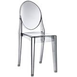 Wrought Studio™ Burris Side Chair Stackable Acrylic Victorian Dining Side Chair Plastic/Acrylic in Gray | 35 H x 15 W x 20 D in | Wayfair