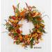 Primrue 24" Foam Wreath in Green/Orange/Red | 24 H x 24 W x 5 D in | Wayfair 09D078EF9455478D8FB57A689F89BC15