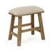 Gracie Oaks Brocklesby Short, Counter & Bar Stool Wood/Upholstered in Brown/White | 18 H x 17.5 W x 8.5 D in | Wayfair