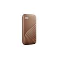 WD 1TB My Passport SSD Portable SSD USB-C USB 3.2 Gen 2 External NVMe Solid State Drive up to 1050 MB/s 2-meters drop resistance - Gold