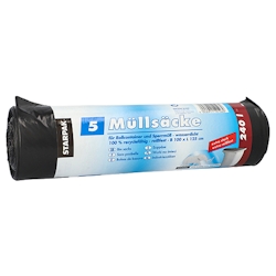 Starpak Papstar Müllsäcke, LDPE 240 l 125 cm x 100 cm schwarz, 9 x 5 Stück Image