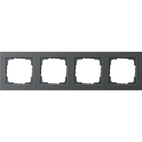 Gira E2 Rahmen, 4f, anthrazit, Kunststoff, geeignet für Geräteeinbaukanal, Unterputzmontage, Thermoplast, 021423 Image