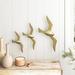 Sand & Stable™ Contemporary Birds 3 Piece Wall Décor Set Metal in Gray/Yellow | 8.5 H x 20 W x 1 D in | Wayfair BYIL1194 41787094