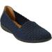 Extra Wide Width Women's The Bethany Flat by Comfortview in Navy Metallic (Size 8 WW)