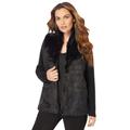 Plus Size Women's Faux-Fur Cardigan by Roaman's in Black (Size 22/24) Sweater