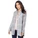 Plus Size Women's Flannel Tunic by Roaman's in Gunmetal Plaid (Size 24 W) Plaid Shirt