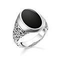 Thomas Sabo Ring Schwarz, Größe 68, Sterlingsilber und Onyx, TR2242-698-11