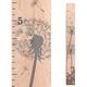 Growth Chart Art | Wooden Growth Chart Girls + Boys | Measuring Kids Height Wall Décor | Flower Growth Chart Ruler | Gray Dandelion Flower Height Chart