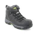 Apache Workwear Men's Mercury Safety Boot | UK Size 8 | Composite Toe Cap and Midsole Protection | Black Leather Non Metallic Shoe | Comfortable Padded Collar and Tongue