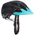 Spielwerk Children's Cycle Helmet Adjustable Size With LED Light Black Blue Medium M 55-59cm Chin Strap Visor Peak 3-13 Years BMX Bicycle Mountain Bike Safety Helmet CE-Certified Insect Repellent