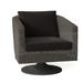 Bernhardt Newport Swivel Patio Chair w/ Cushions Wicker/Rattan in Black | 31.5 H x 38.5 W x 29.5 D in | Wayfair O2002S_6002-011