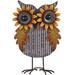 Sunset Vista Designs Co. Owl Lawn Art Metal in Gray/Orange/Yellow | 16.5 H x 12 W x 6.5 D in | Wayfair 15857
