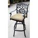 Lark Manor™ Byrge Patio Bar Stool w/ Cushion Metal in Brown | 50 H x 25 W x 26 D in | Wayfair 5BF7251A2EA647288BFF9EBCB8AB8BC0