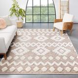 White 63 x 0.1 in Area Rug - Well Woven Bellagio Chiara Tribal Moroccan Beige High-Low Flat-Weave Rug Polypropylene | 63 W x 0.1 D in | Wayfair