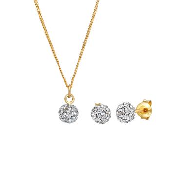 Elli Basic Elegant Kristalle 925 Silber Gold Damen