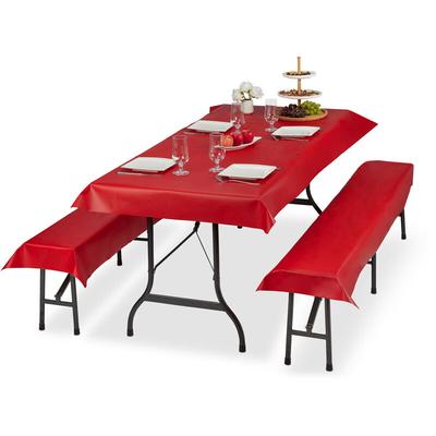 Bierzeltgarnitur Auflage 3er Set, Biertisch Tischdecke 250x100cm, 2 Bierbankauflagen 250x55cm, Image