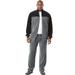 Men's Big & Tall Colorblock Velour Tracksuit by KingSize in Steel Black (Size 2XL)