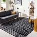 Black 96 x 0.47 in Indoor Area Rug - Union Rustic Muriel Geometric Handmade Tufted Wool Area Rug Viscose/Wool | 96 W x 0.47 D in | Wayfair