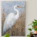 Breakwater Bay 'White Heron I' - Wrapped Canvas Painting Print Canvas, Solid Wood in Blue/Brown/White | 27 H x 18 W x 1.5 D in | Wayfair